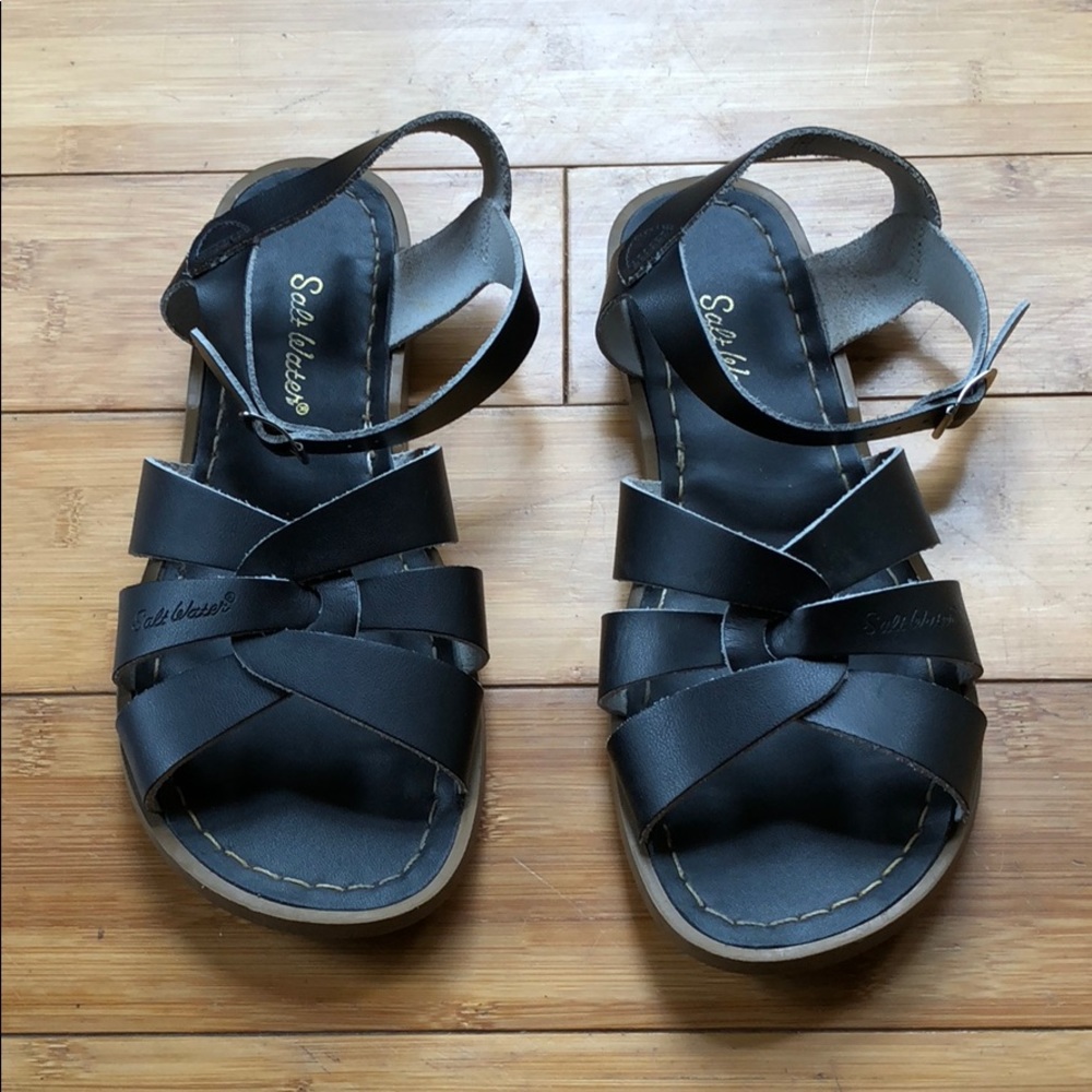 Black Size 8 Saltwater Sandals
